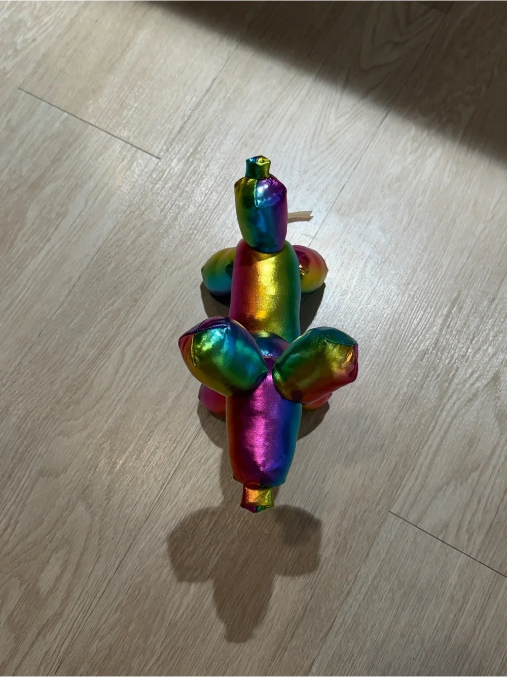 Rainbow Iridescent Balloon Dog Stuffy Plush 9 inch Balloonimals Stuffed Animal